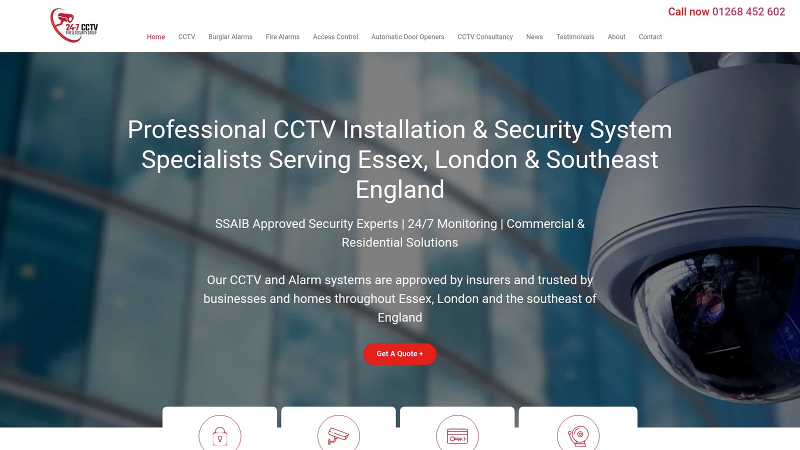 Screenshot of the 247 CCTV website homepage