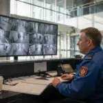 Security guard reviews Essex CCTV footage