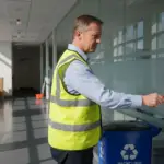 Facilities manager using office door entry system