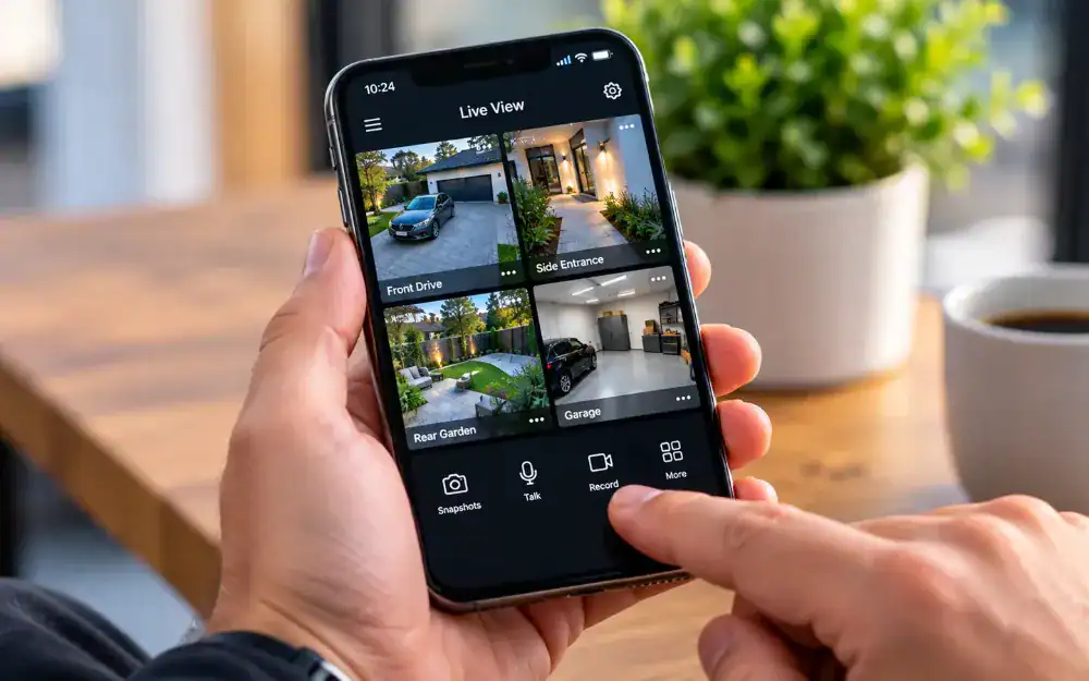 Remote CCTV viewing on a smartphone